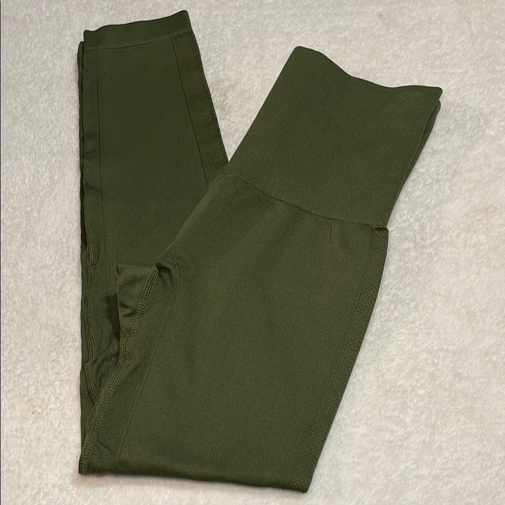 Homma Olive Green High-Waisted Leggings